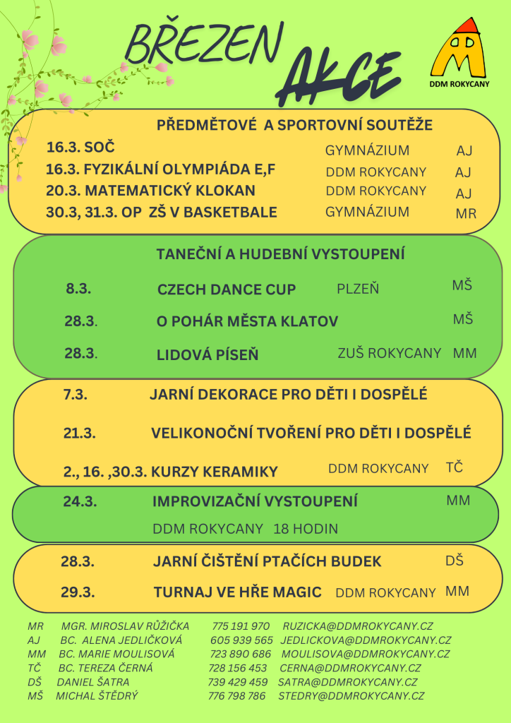Březnové akce v DDM Rokycany